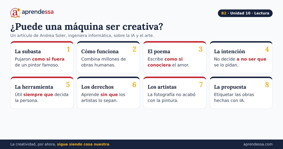 Tecnología y ética: ¿Puede una máquina ser creativa?, unidad 10 de B2